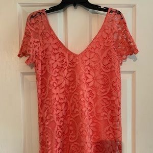 BB Dakota Coral Lace Dress